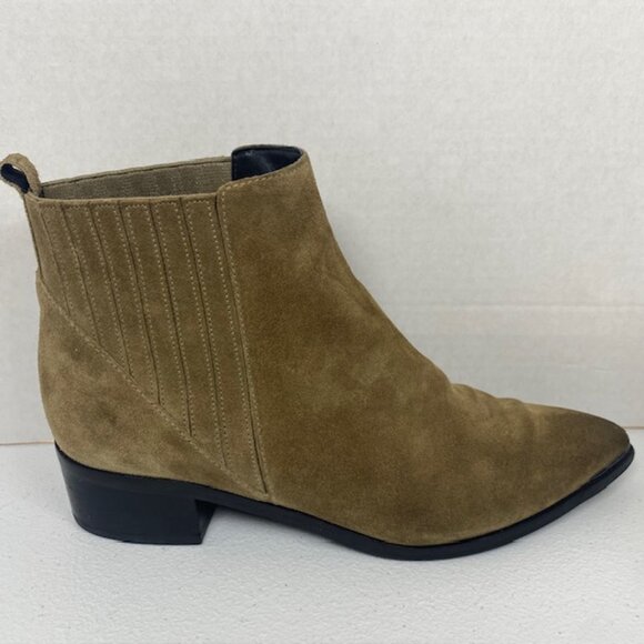 Marc Fisher Yarita Women’s 8.5M Tan Pointed Toe Wedge Heel Ankle Boots - Picture 8 of 15